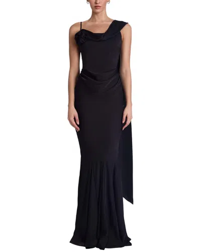 Oloey One-shoulder Maxi Dress In Black