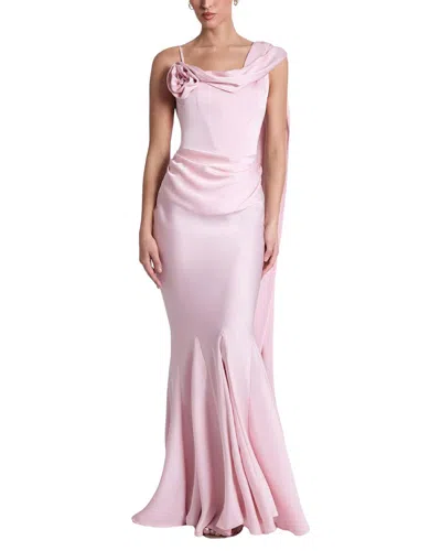 Oloey One-shoulder Maxi Dress In Pink