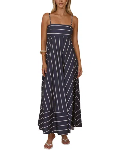 Oloey Printed Maxi Dress In Blue