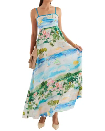 Oloey Printed Maxi Dress In Multi