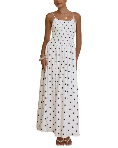 Oloey Printed Maxi Dress In White