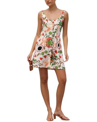 Oloey Sleeveless Mini Dress In White