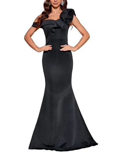 Oloey Solid Maxi Dress In Black