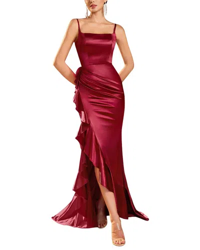 Oloey Solid Maxi Dress In Brown