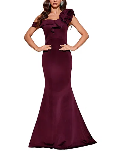 Oloey Solid Maxi Dress In Burgundy