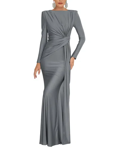 Oloey Solid Maxi Dress In Gray