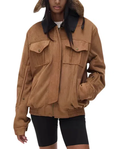 Oloey Suede Jacket In Brown