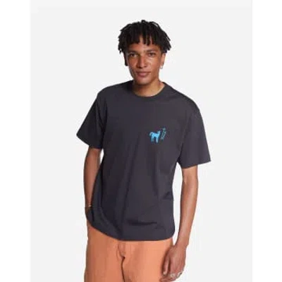 Olow Carbon Black Oversized Blue Shadow T Shirt