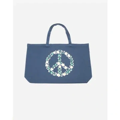 Olow Peace Tote Bag In Blue