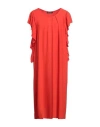 Oltre Tempo Woman Midi Dress Tomato Red Size 10 Polyester
