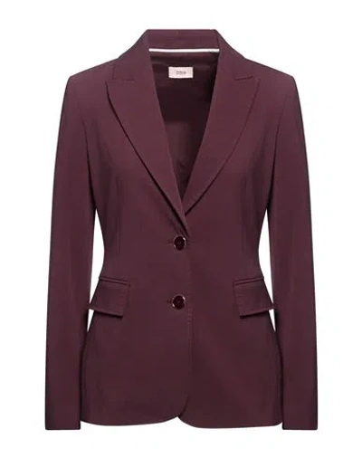 Oltre Woman Blazer Plum Size 16 Polyester, Viscose, Elastane In Purple