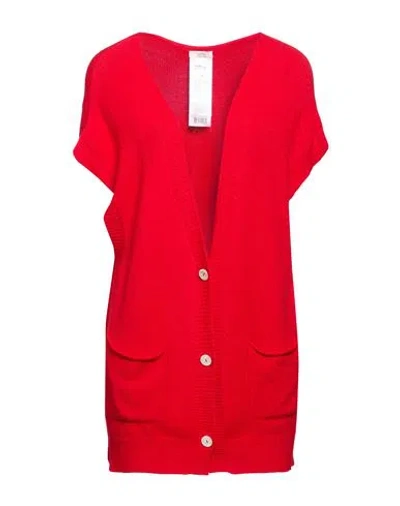 Oltre Woman Cardigan Red Size 12-14 Viscose, Polyester, Polyamide
