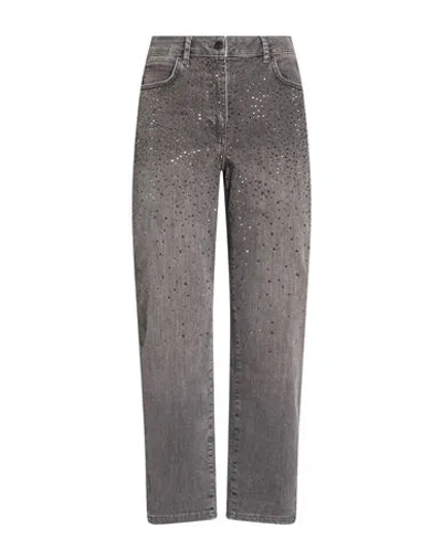 Oltre Woman Jeans Grey Size 14 Cotton, Polyester, Elastane In Gray