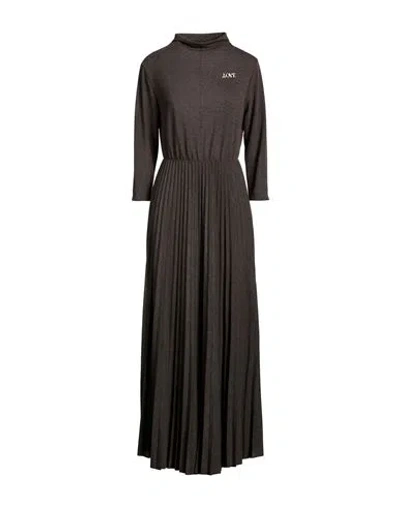 Oltre Woman Maxi Dress Grey Size Xl Polyester, Viscose, Elastane In Gray