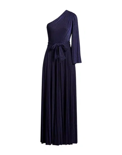 Oltre Woman Maxi Dress Navy Size S Viscose, Polyamide, Metallic Fiber, Elastane