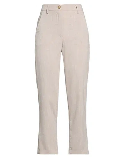 Oltre Woman Pants Beige Size 16 Polyester, Viscose, Elastane In Neutral