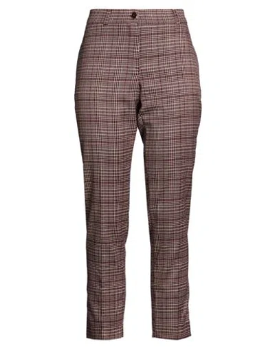 Oltre Woman Pants Burgundy Size 16 Polyester, Viscose, Metal Fiber, Elastane In Red