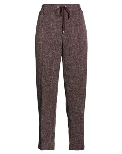 Oltre Woman Pants Burgundy Size Xl Polyester, Viscose, Elastane In Red