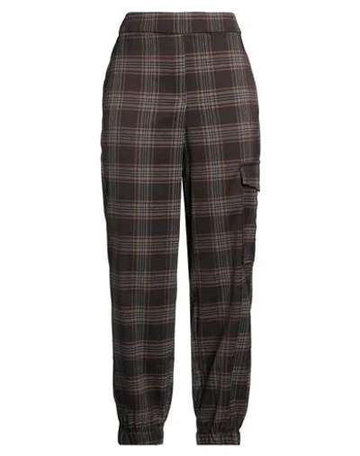 Oltre Woman Pants Chocolate Brown Size M Polyester, Viscose, Elastane In Multi