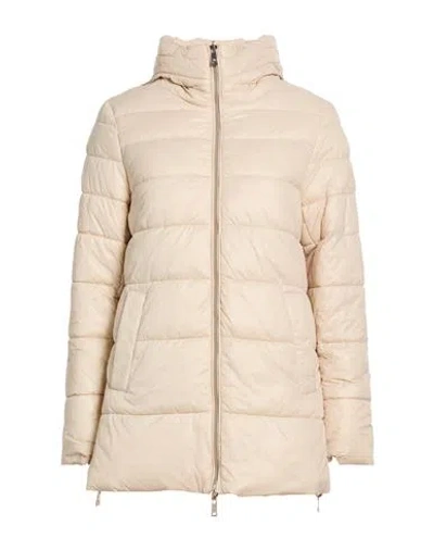 Oltre Woman Puffer Beige Size 16 Polyester In Neutral