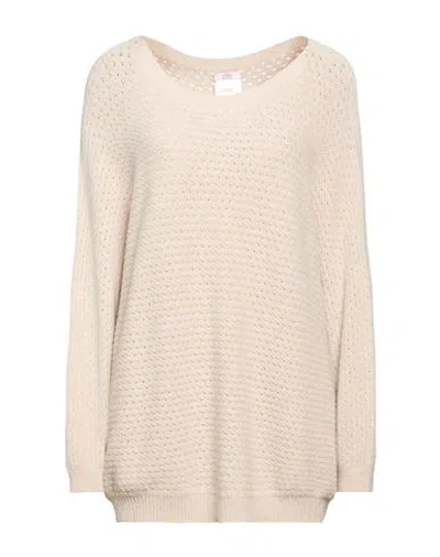 Oltre Woman Sweater Beige Size 12-14 Viscose, Polyester, Polyamide In Pink