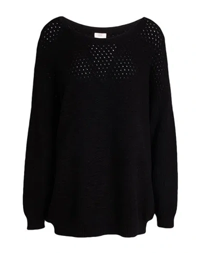 Oltre Woman Sweater Black Size L Viscose, Polyester, Polyamide