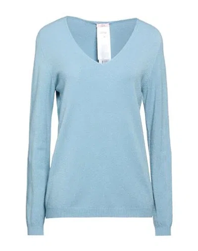 Oltre Woman Sweater Light Blue Size 12-14 Viscose, Polyester, Polyamide