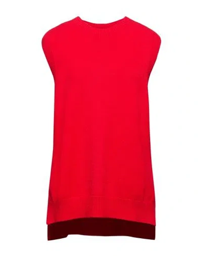 Oltre Woman Sweater Red Size 12-14 Viscose, Polyester, Polyamide