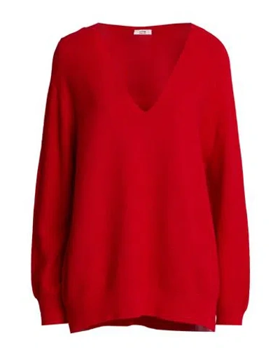 Oltre Woman Sweater Red Size L Viscose, Polyester, Polyamide