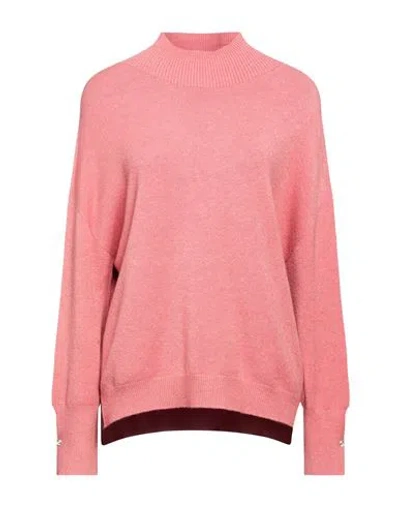 Oltre Woman Turtleneck Antique Rose Size 12-14 Viscose, Polyester, Polyamide In Pink