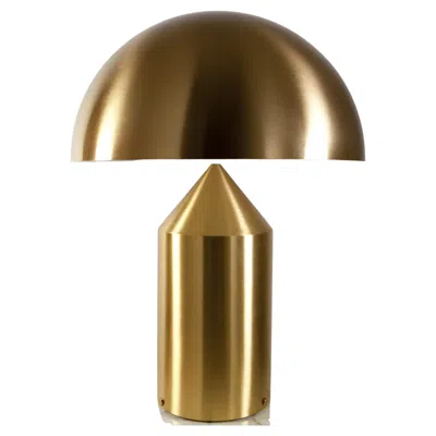 Pre-owned Oluce Atollo Gold Table Lamp By Vico Magistretti For  In Brown