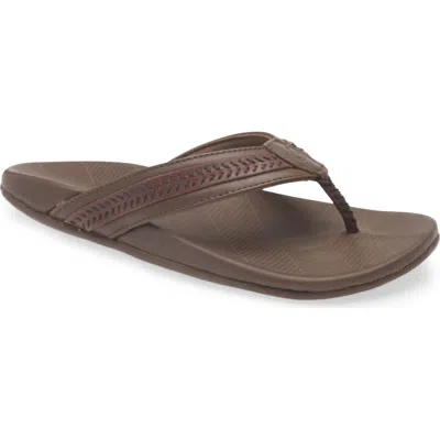 Olukai Aho Leather Flip Flop