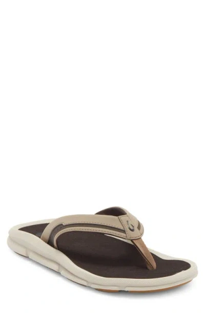 Olukai Akeu Flip Flop In Brown
