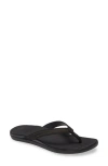 Olukai Aukai Flip Flop In Black/black