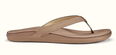 Olukai Aukai Flip Flop In Tan/tan Leather