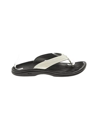 Pre-owned Olukai Flip Flops In Black