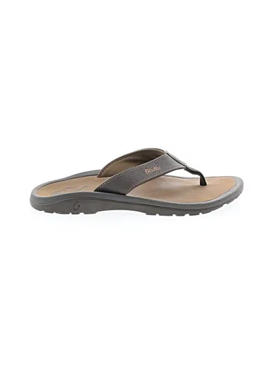 Pre-owned Olukai Flip Flops In Brown