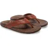 Olukai Hiapo Flip Flop In Rum/dark Wood Leather