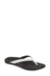 Olukai Ho Opio Flip Flop In White/onyx