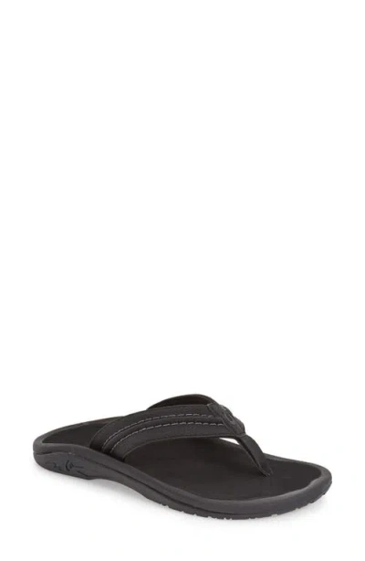 Olukai Hokua Flip Flop In Onyx/onyx