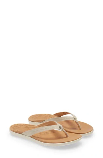 Olukai Honu Flip Flop In Tapa/golden Sand Leather