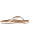 OLUKAI HONU WOMENS LEATHER SLIP-ON FLIP-FLOPS