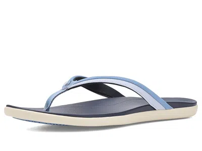 Olukai Ho'opio Malua Women's Sandals Ocean Fog/lanai Breeze: 10 B - Medium In Navy