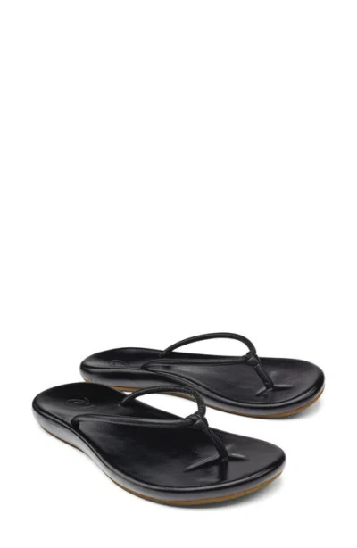 Olukai Huawai Flip Flop In Black