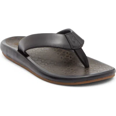 Olukai Ilikai Flip Flop In Black