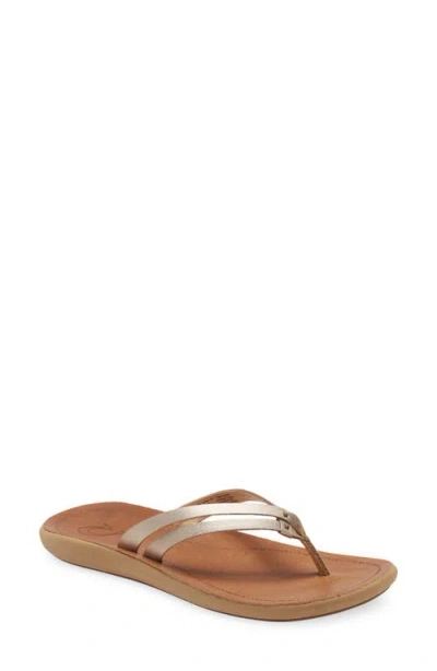 Olukai Kapehe Luana Flip Flop In Bubbly/sahara