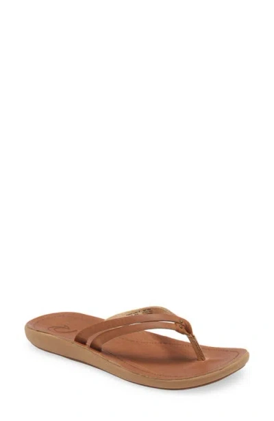 Olukai Kapehe Luana Flip Flop In Sahara/sahara