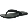 Olukai Kapehe Womens Solid Rubber Flip-flops In Black