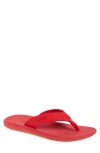 Olukai Ki Flip Flop In Bright Red/red Lava