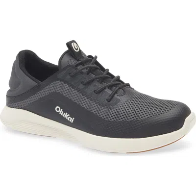 Olukai Kialoa Convertible Lace-up Waterproof Sneaker In Black
